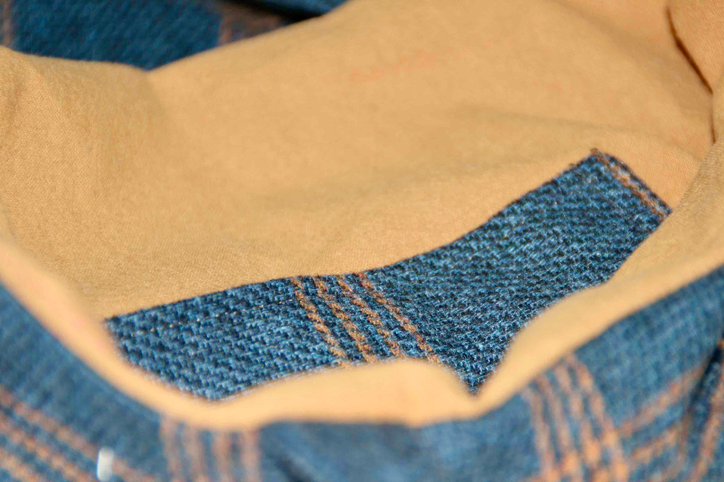 Flanell tote mit Tartan-Muster - Dunkelblaue mit braunem Karo